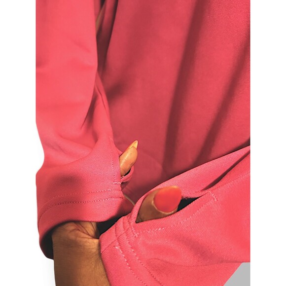 POPPI WOMENS 1/4 ZIP SWEATSHIRT PINK Pull On Thumbhole Large Tic Toc Fa… - Picture 2 of 9